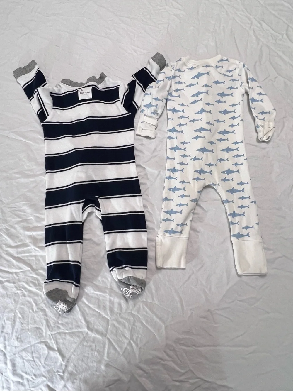 Mixed Lot of 4 3-6 mo one piece pajamas Burts Bees Mud Pie M+A Baby boy
